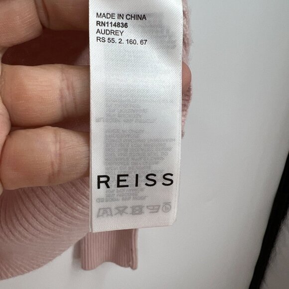 Reiss AUDREY CREW NECK KNITTED sweater jumper light pale pink woman's size mediu - Picture 5 of 11